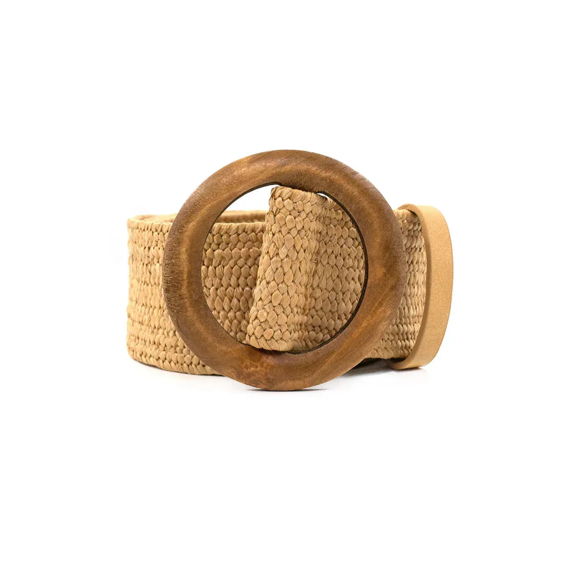 Wood Buckle Woven Belt