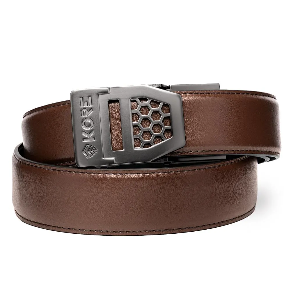 X6 GUNMETAL BUCKLE | LEATHER GUN BELT 1.5"