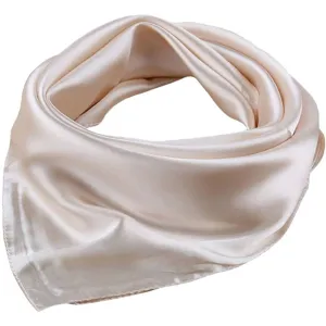 X&F Women's Solid Stain Charmeuse Neckerchief Square Scarf 23" 23" | Multiple Colors