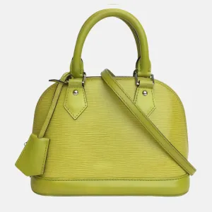 Yellow/Green Epi Leather Alma BB Satchel