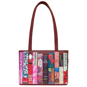 Yoshi Cherry Red Bookworm Library Leather Shoulder Bag