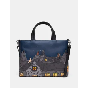 Yoshi Stargazing Cats Leather Multiway Grab Bag