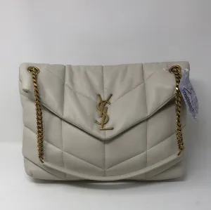 YSL Cream Soft Leather Sintra SPORT with Gold Hardware