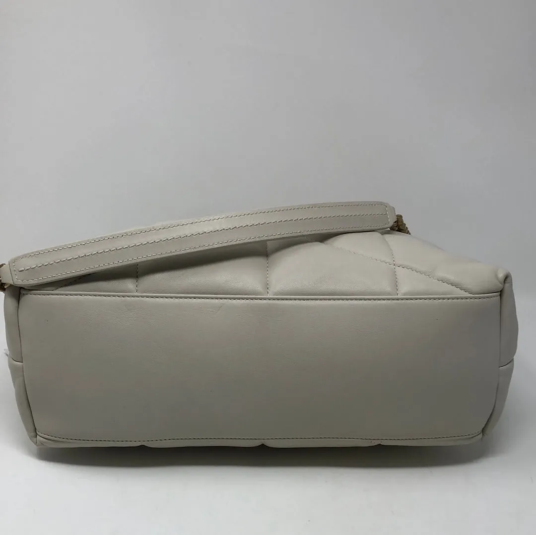 YSL Cream Soft Leather Sintra SPORT with Gold Hardware